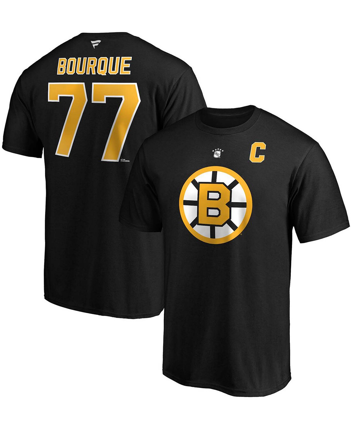 Мужская футболка ray bourque black boston bruins authentic stack с именем и номером игрока на пенсии Fanatics, черный