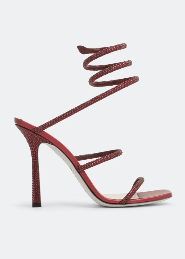 

Сандалии RENÉ CAOVILLA Cleo crystal-embellished sandals, бордовый