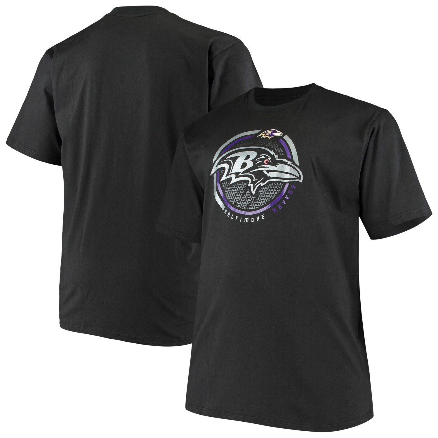 

Мужская черная футболка с логотипом Baltimore Ravens Big & Tall Color Pop Fanatics, Черный