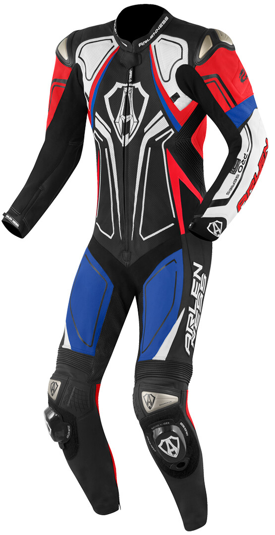 

Arlen Ness Conquest Один кусок мотоцикла Кожаный костюм, черный/белый/красный/синий