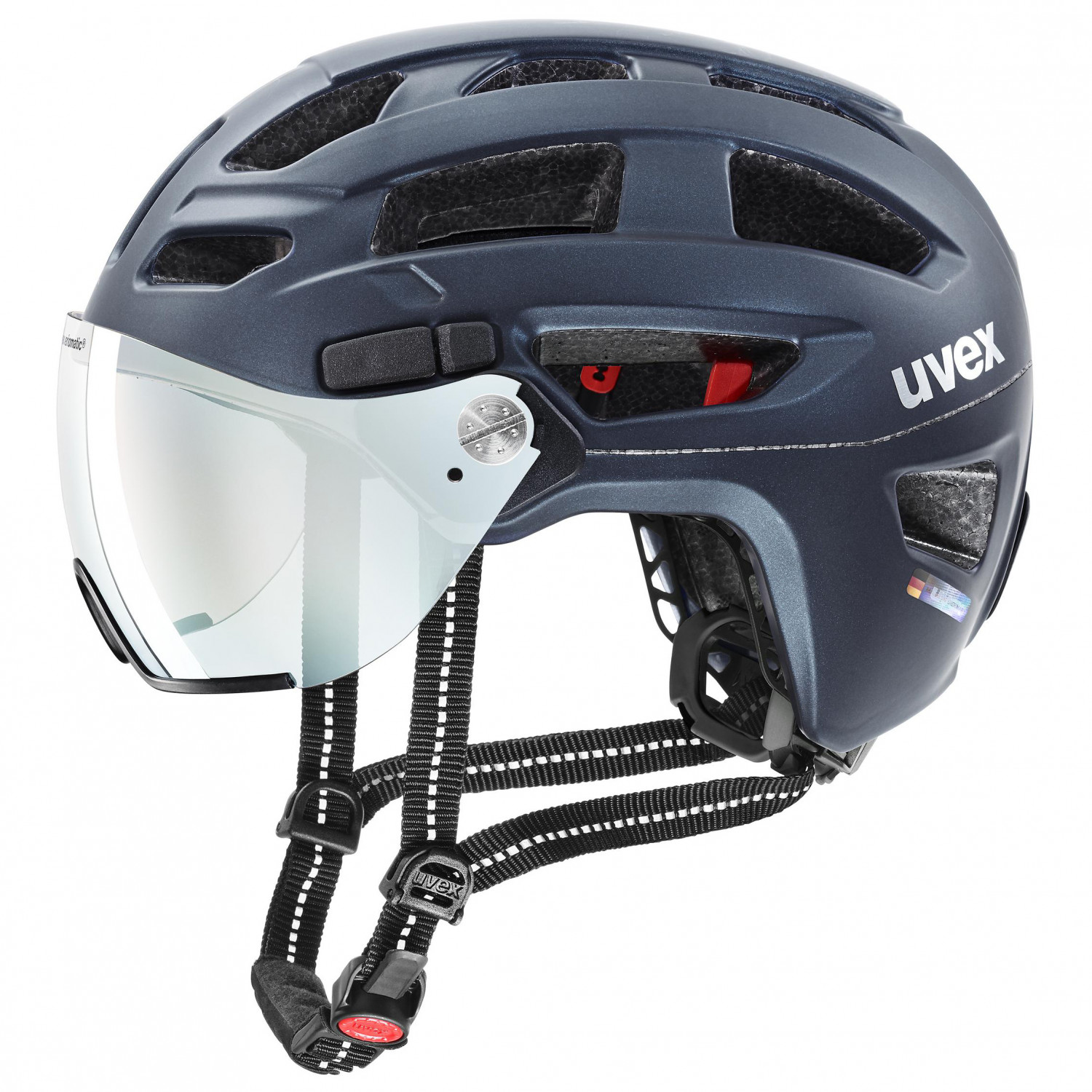 шлем детский uvex rocket visor синий размер 51 55 Велосипедный шлем Uvex Finale Visor Vario, цвет Deep Space Mat