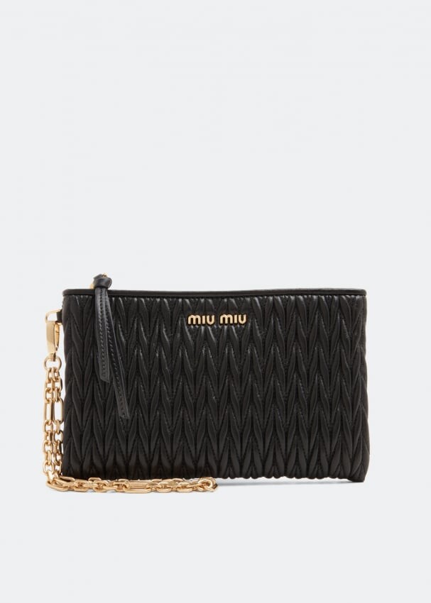 

Сумка MIU MIU Matelassé nappa leather pouch, черный