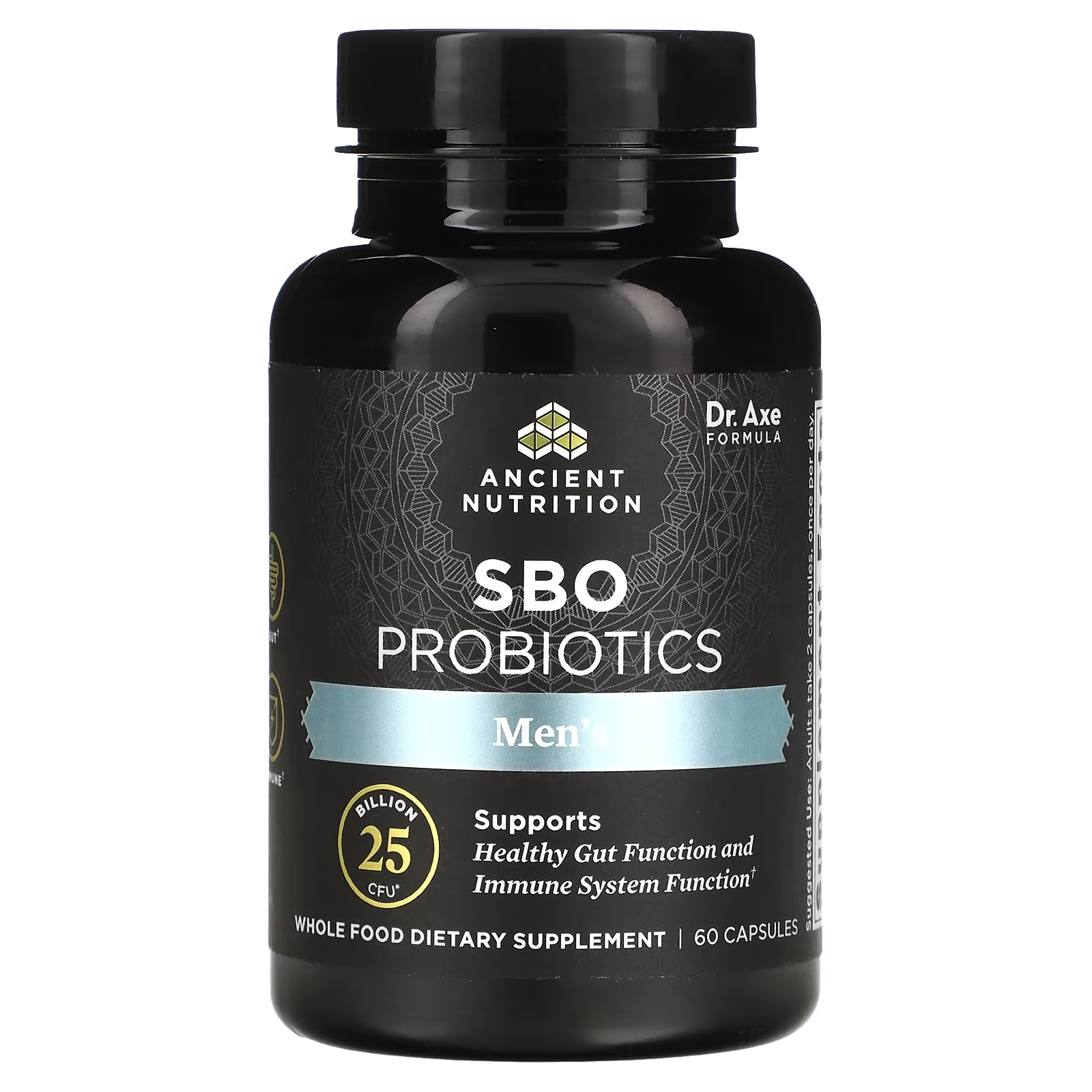 Dr. Axe Ancient Nutrition Men's SBO Probiotics 25 Billion CFU, 60 капсул dr axe ancient nutrition sbo probiotics ultimate 50 млрд кое 60 капсул