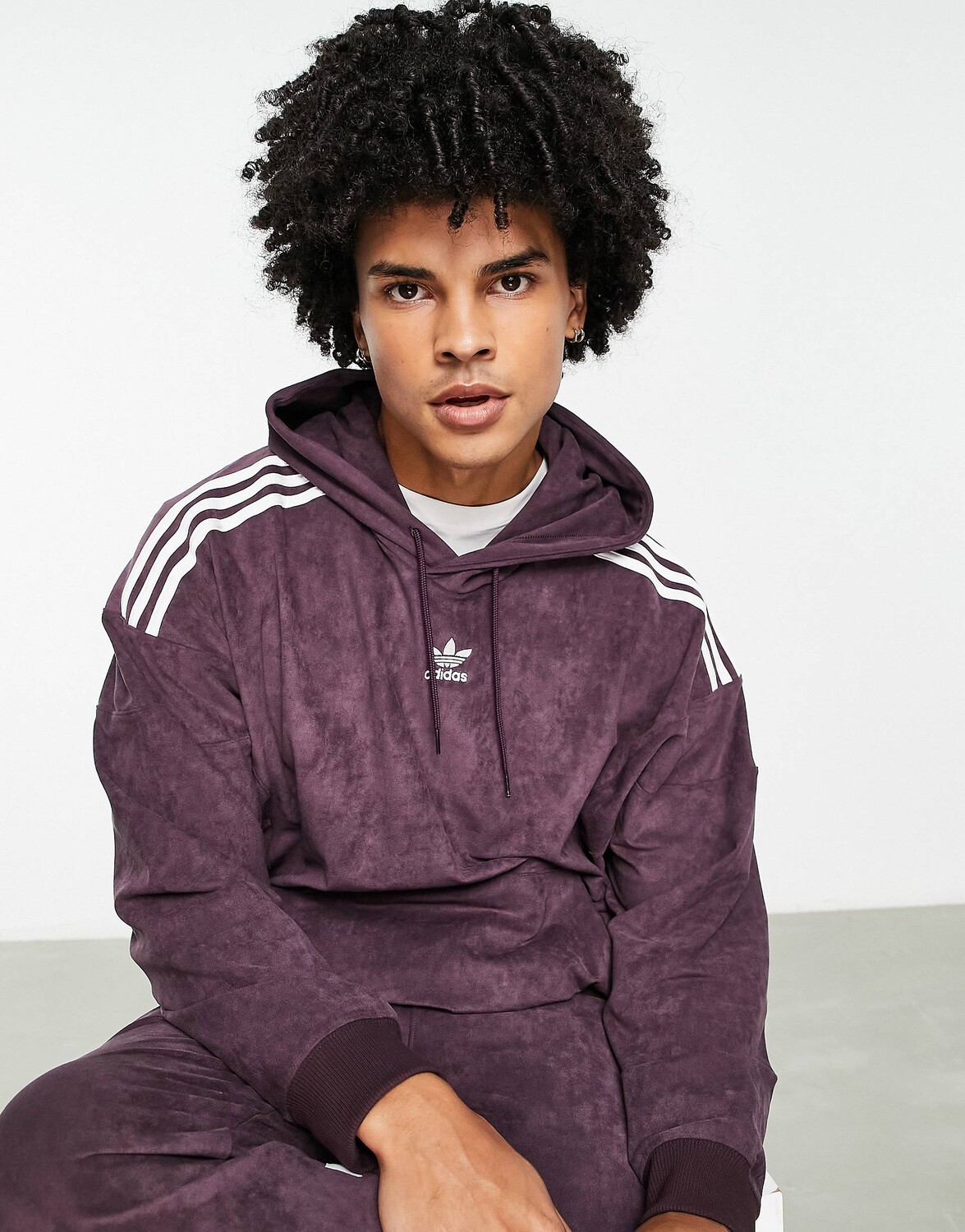 

Темно-бордовая худи с тремя полосками adidas Originals Adicolor, Красный