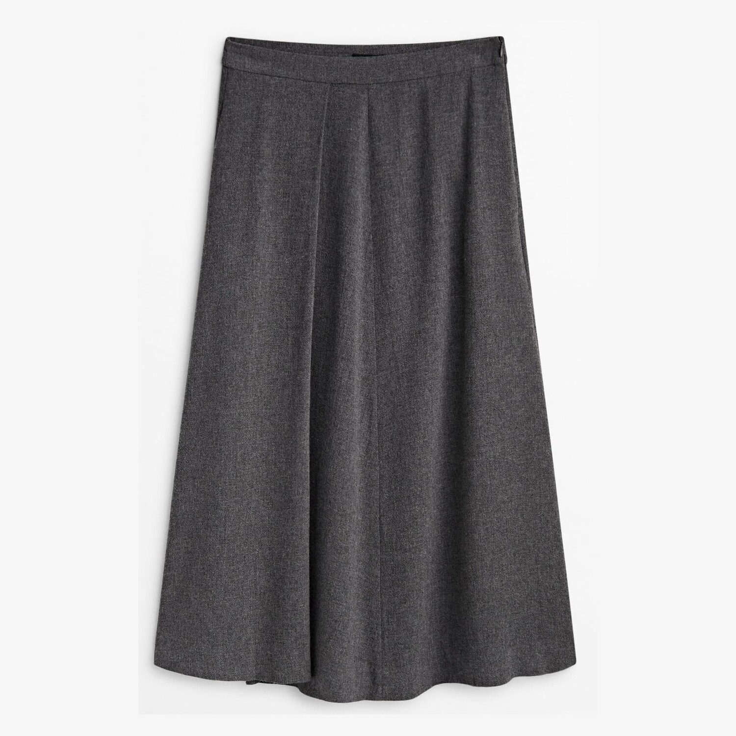 

Юбка Massimo Dutti Flounce Midi With Pleat Detail, серый