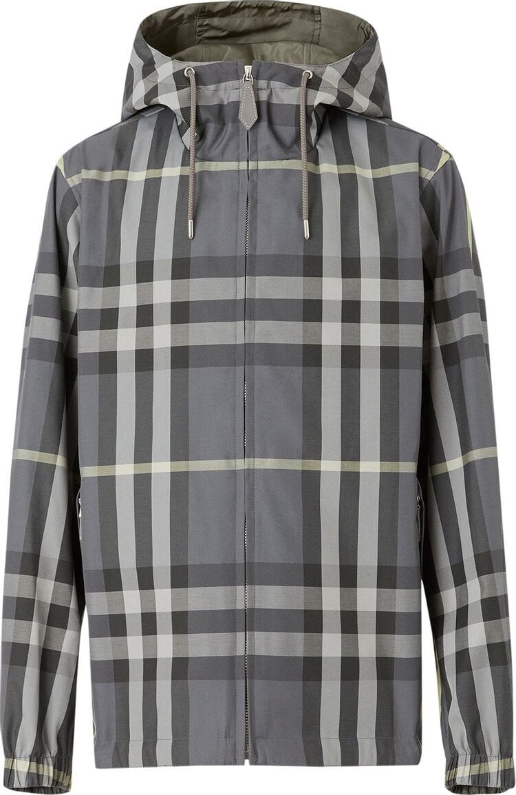 

Куртка Burberry Reversible Check Blend Hooded Jacket 'Seal Grey', серый