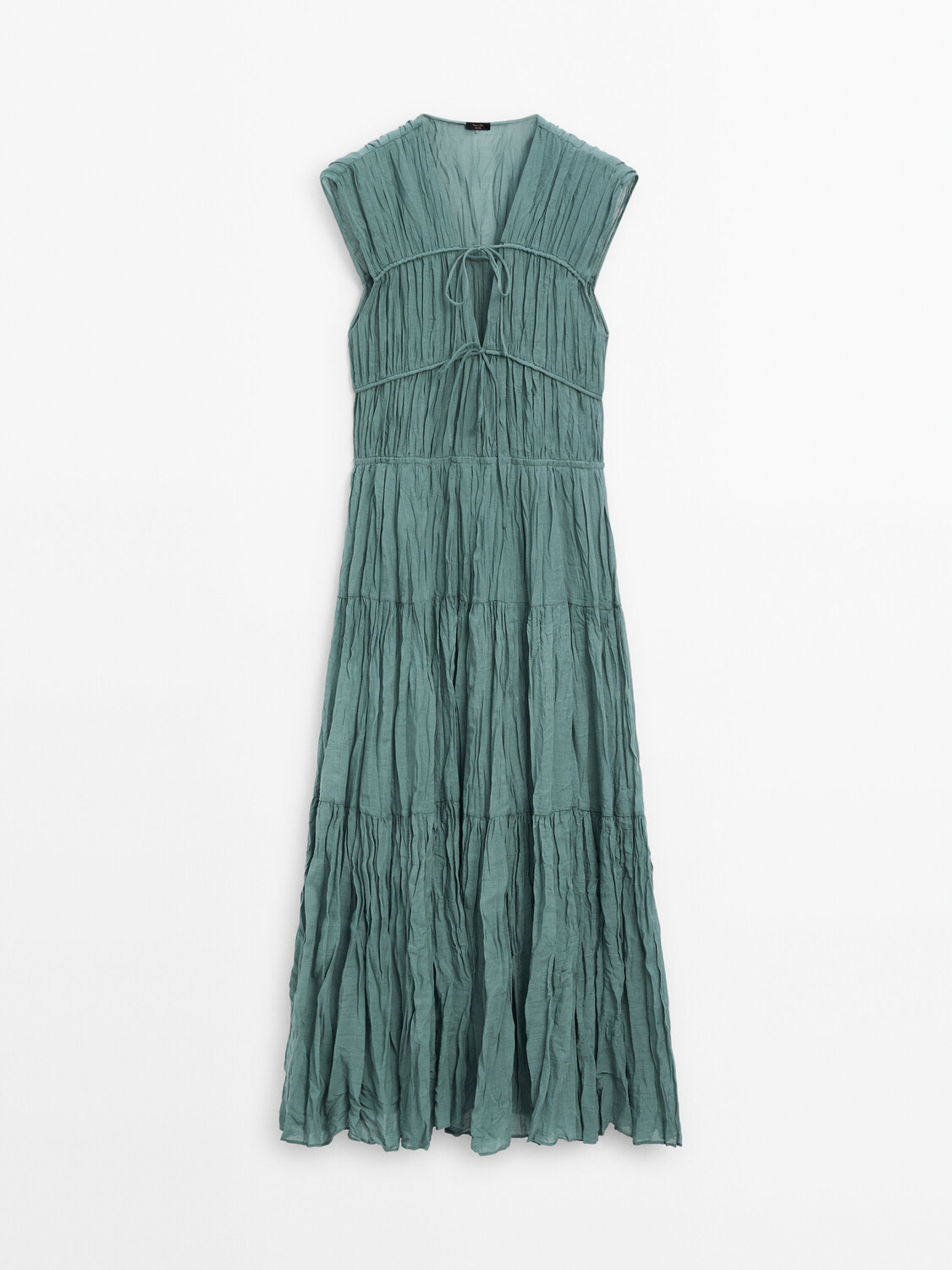 

Платье Massimo Dutti Pleated, зеленый
