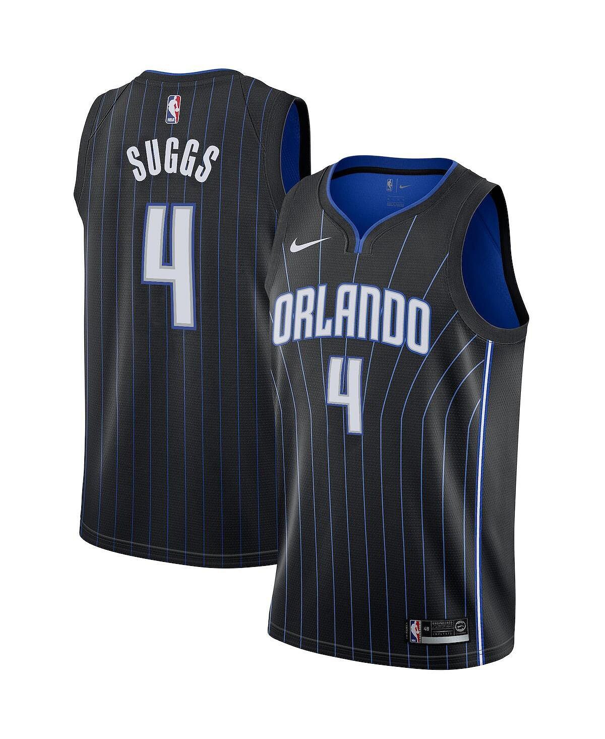 

Мужская футболка jalen suggs black orlando magic 2021 nba draft first round pick swingman jersey — icon edition Nike, черный