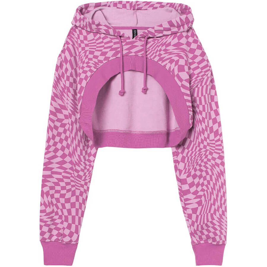 

Худи H&M Crop Kariert, розовый