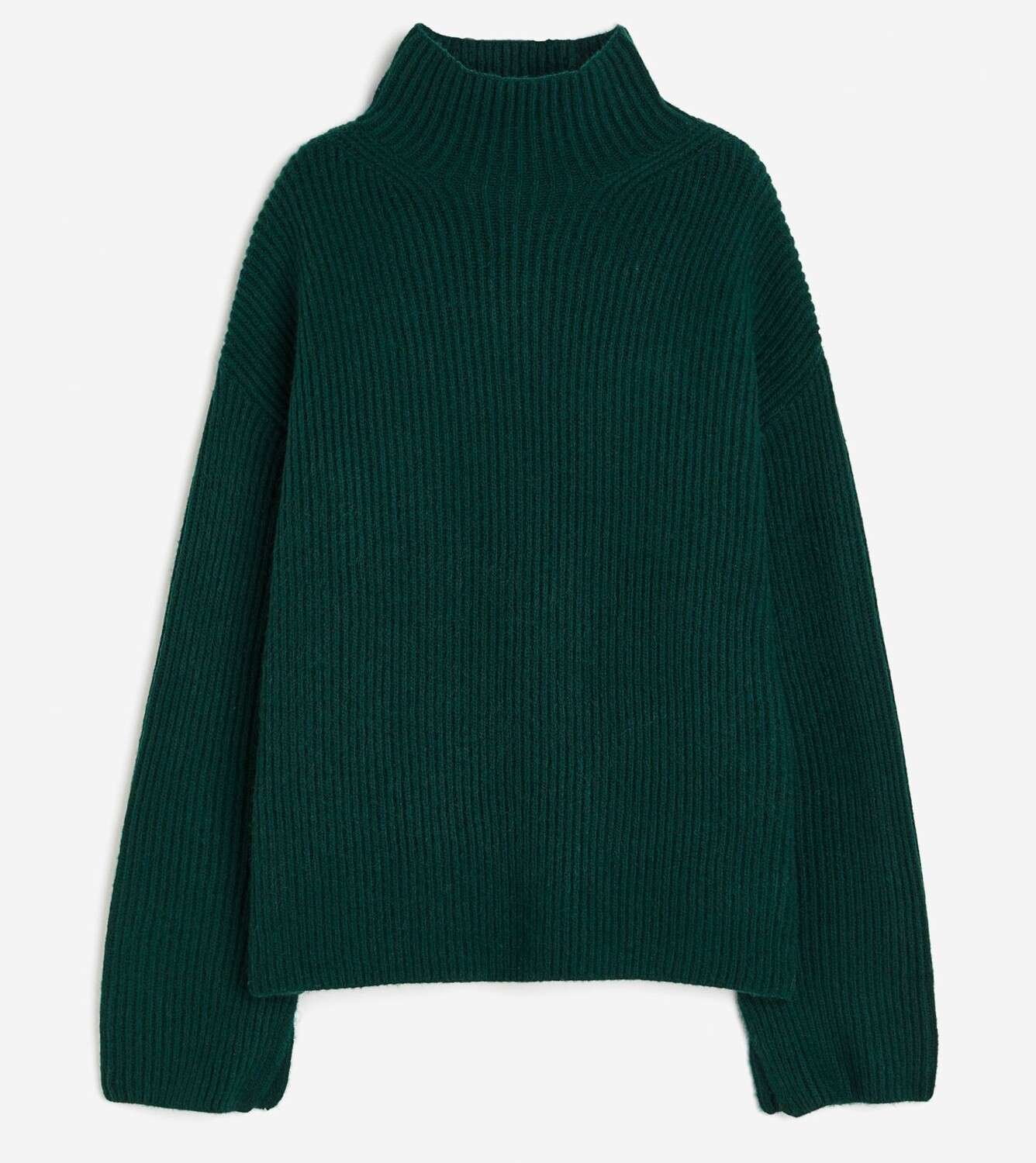 

Свитер H&M Rib-knit Mock Turtleneck, темно-зеленый