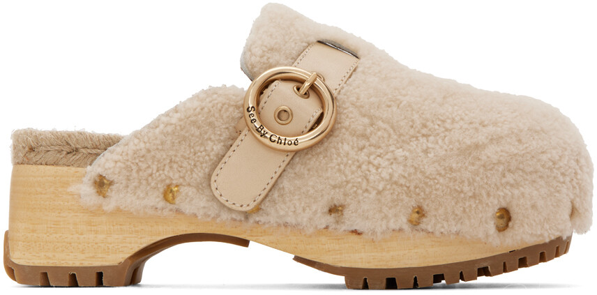 

Бежевые сабо из овчины Viviane See by Chloé