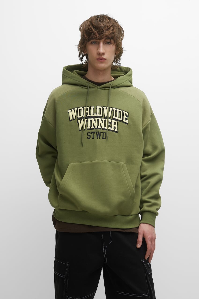 

Университетская толстовка Pull&Bear, хаки
