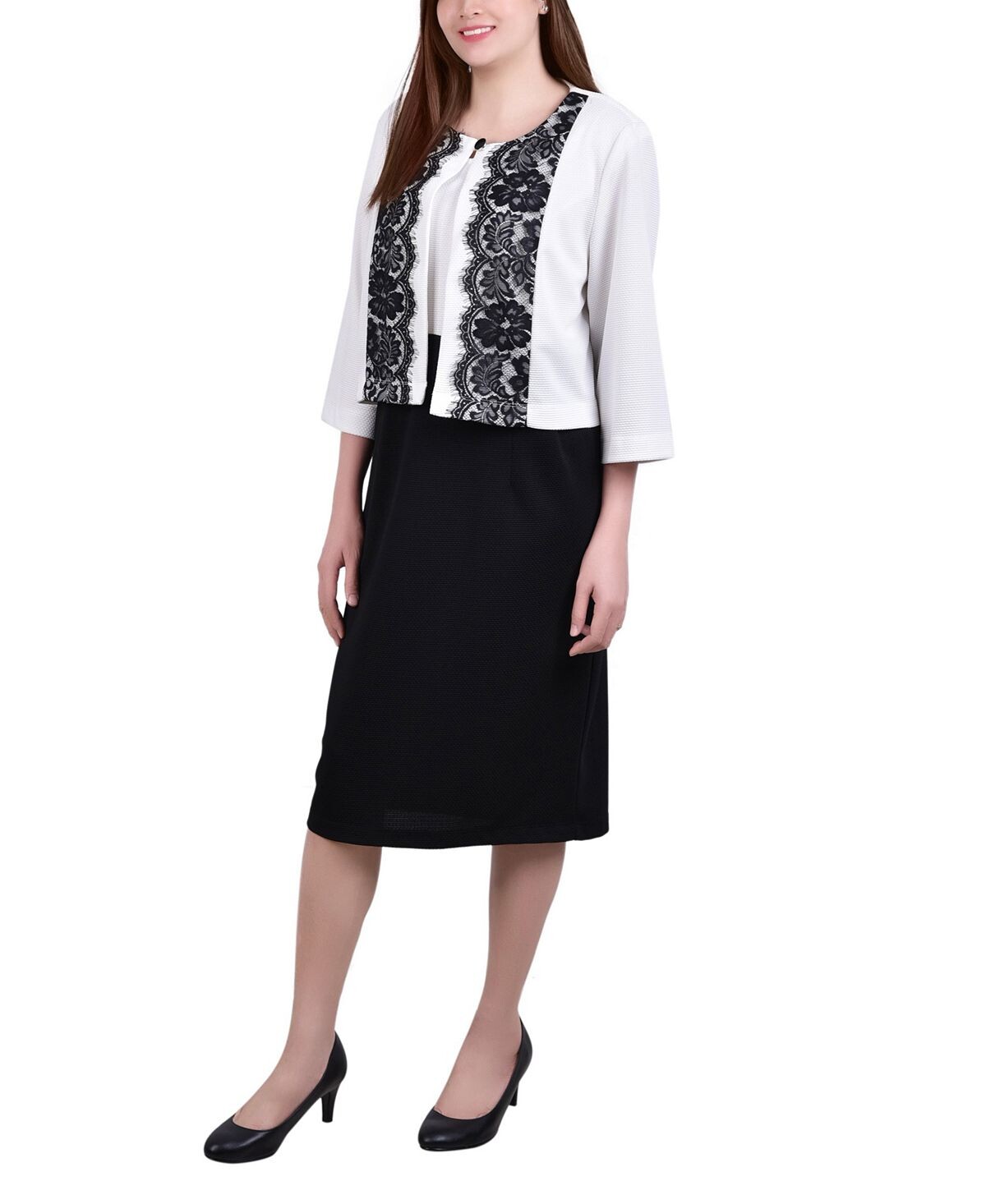 

Женское платье из двух частей с рукавом 3/4 NY Collection