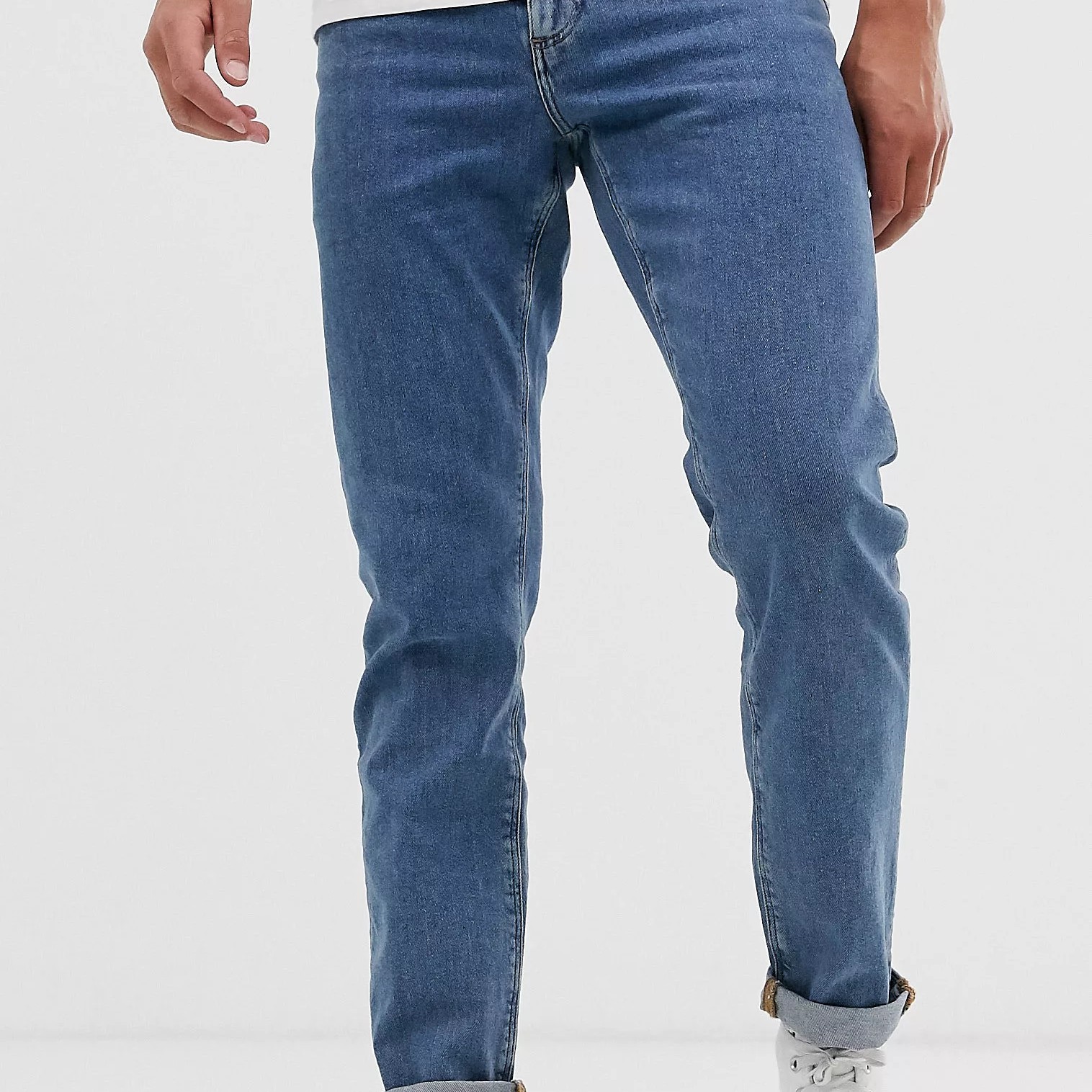 Синие выбеленные джинсы слим ASOS Design ASOS