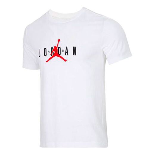 

Футболка Air Jordan Alphabet Flying Man Logo Printing Round Neck Casual Short Sleeve White, Белый