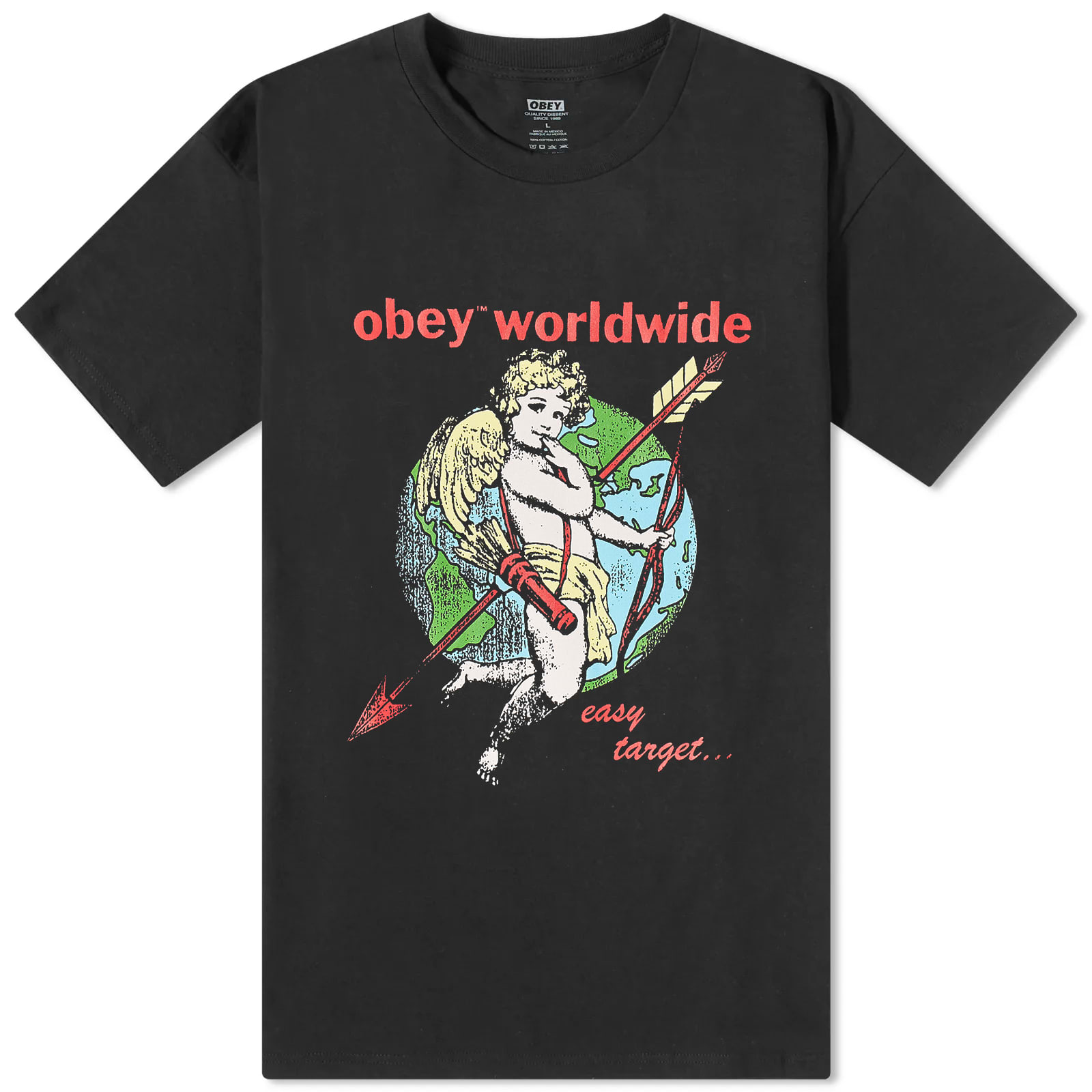 Футболка Obey Cherub Easy Target, цвет Digital Black поясная сумка obey clothing