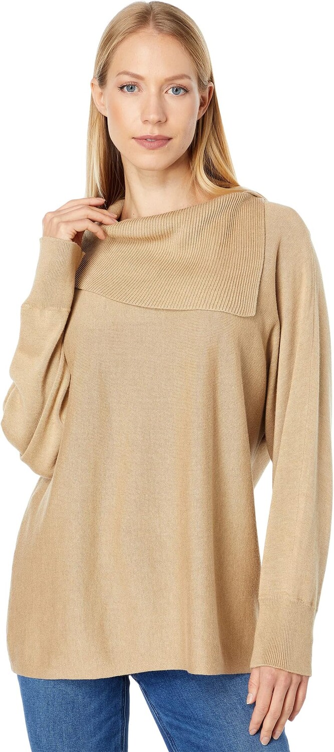 

Свитер с отложным воротником «летучая мышь» Vince Camuto, цвет Latte Heather