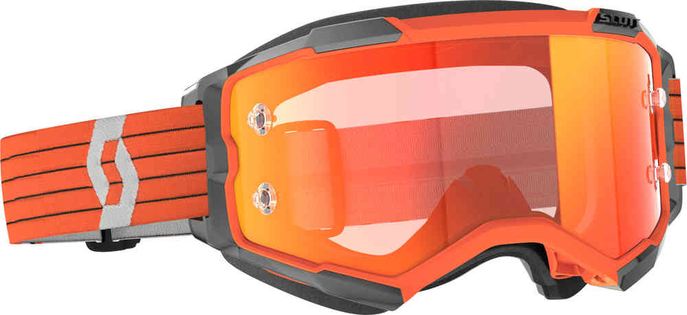 цена Хромированные оранжево-серые очки для мотокросса Fury Scott