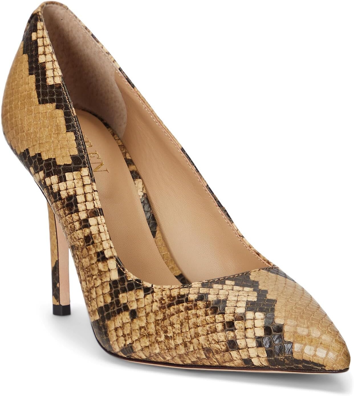 

Туфли Lindella II Faux-Snakeskin Pump LAUREN Ralph Lauren, цвет Caramel