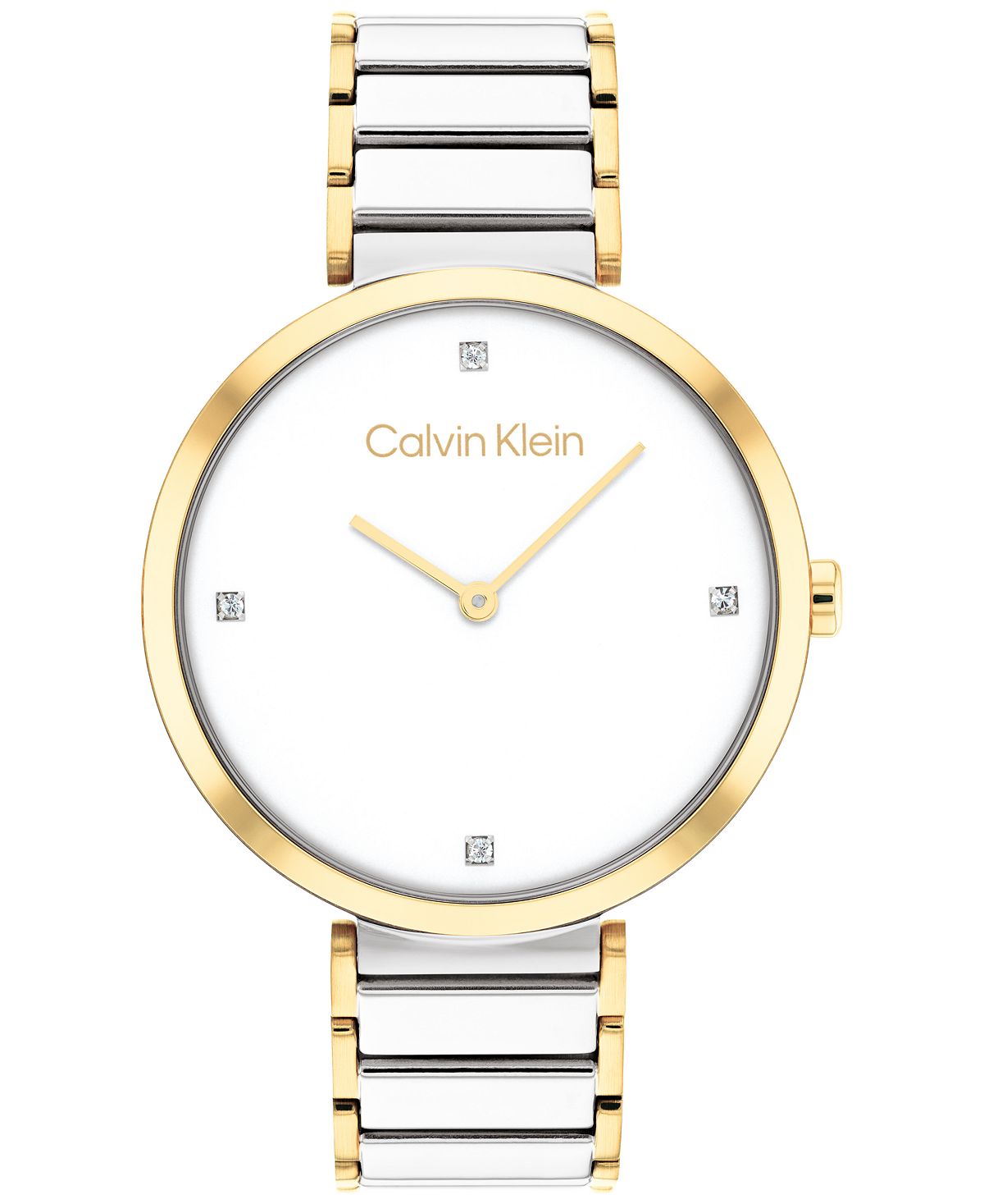 Двухцветные часы-браслет из нержавеющей стали 36 мм Calvin Klein футболка calvin klein jeans two tone monogram regular бежевый