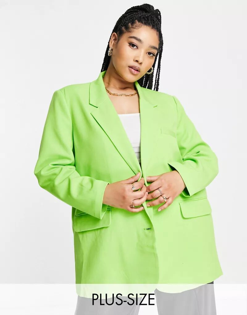 Зеленый пиджак оверсайз Vero Moda Curve куртка vmlucca slim curve vero moda curve зеленый