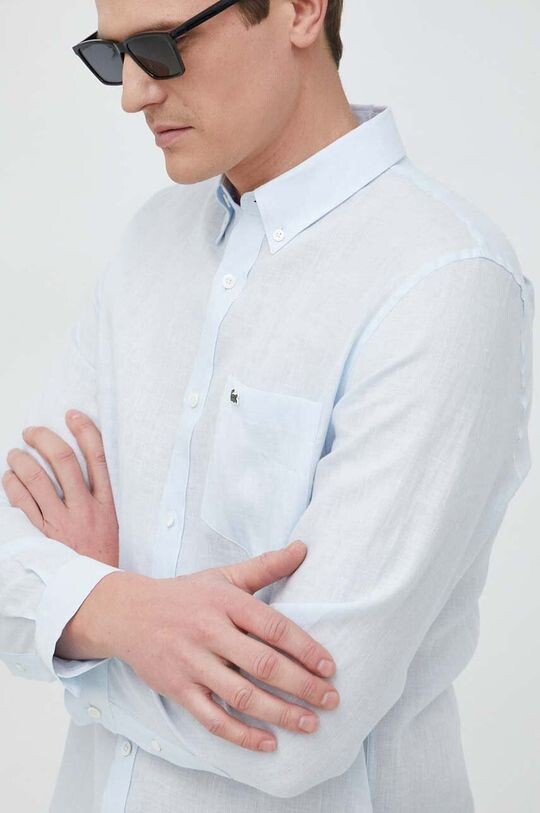 

Льняная рубашка Lacoste, синий