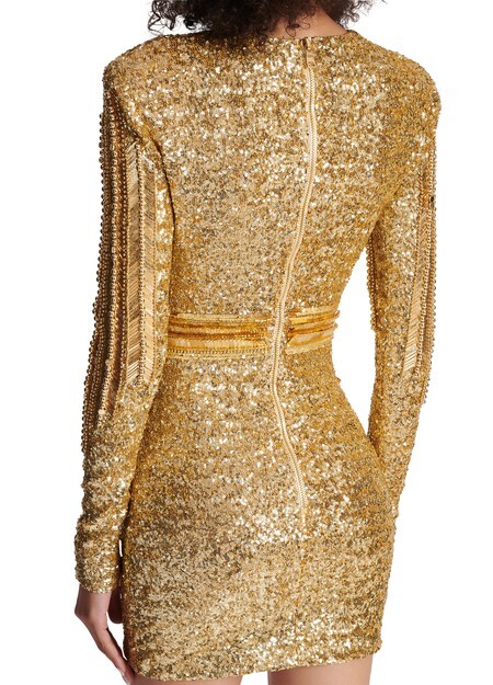 

Платье с золотой вышивкой Balmain
