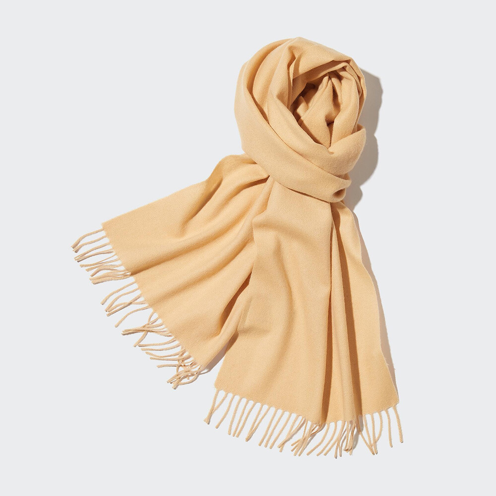 

Женский шарф Uniqlo кашемировый, светло-желтый
