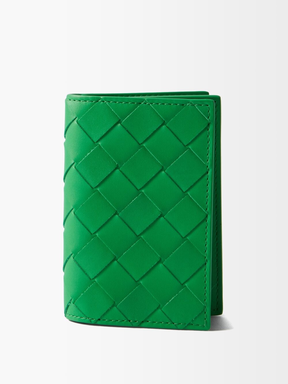 

Складная визитница из кожи intrecciato Bottega Veneta, зеленый