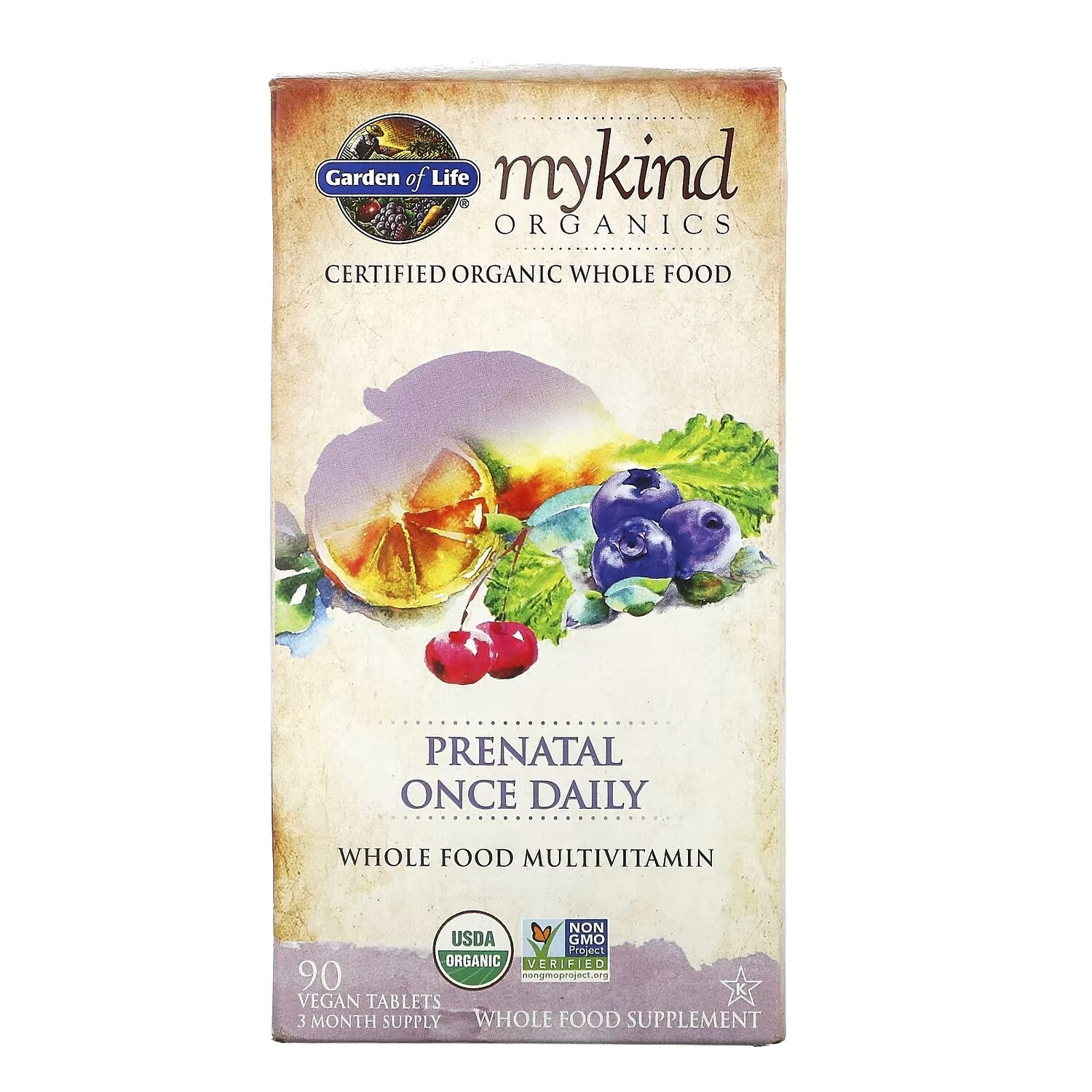 

Пренатальные Мультивитамины Garden of Life MyKind Organics, 90 веганских таблеток