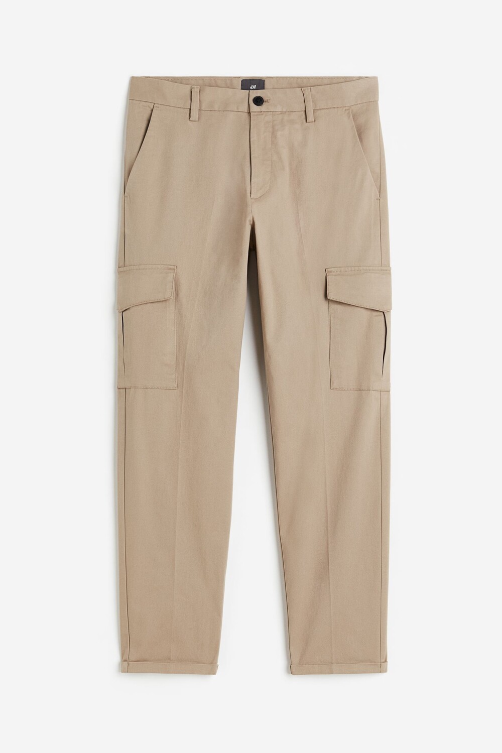 

Брюки H&M Slim Fit Cropped Cargo, бежевый