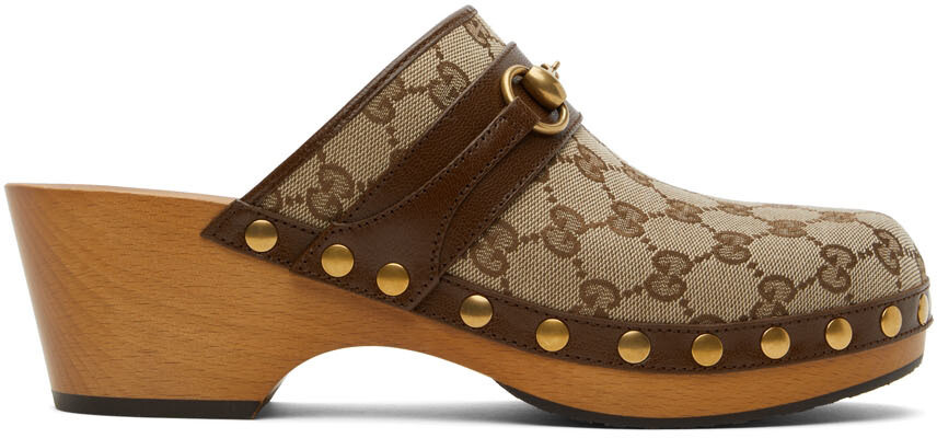 

Коричневые сабо с узором GG Gucci