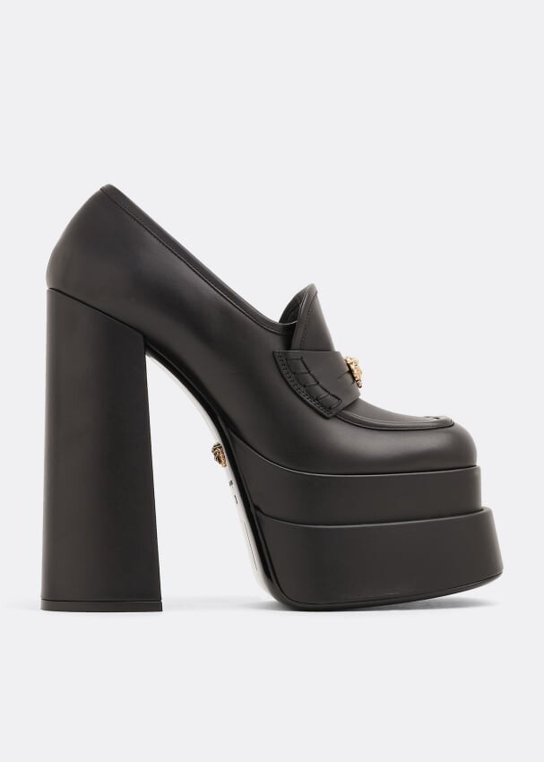 

Лоферы VERSACE Intrico platform loafers, черный