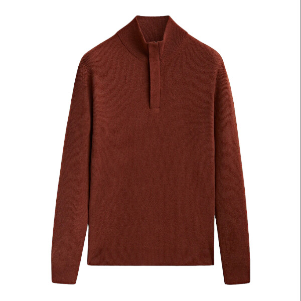 

Свитер Massimo Dutti Mock Neck With Zip And Buttons, темно-красный