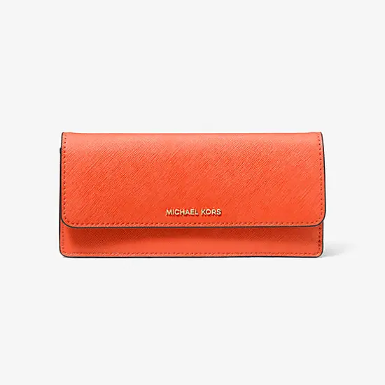 

Кошелек Michael Kors Jet Set Large Saffiano Leather Snap-Front, оранжевый