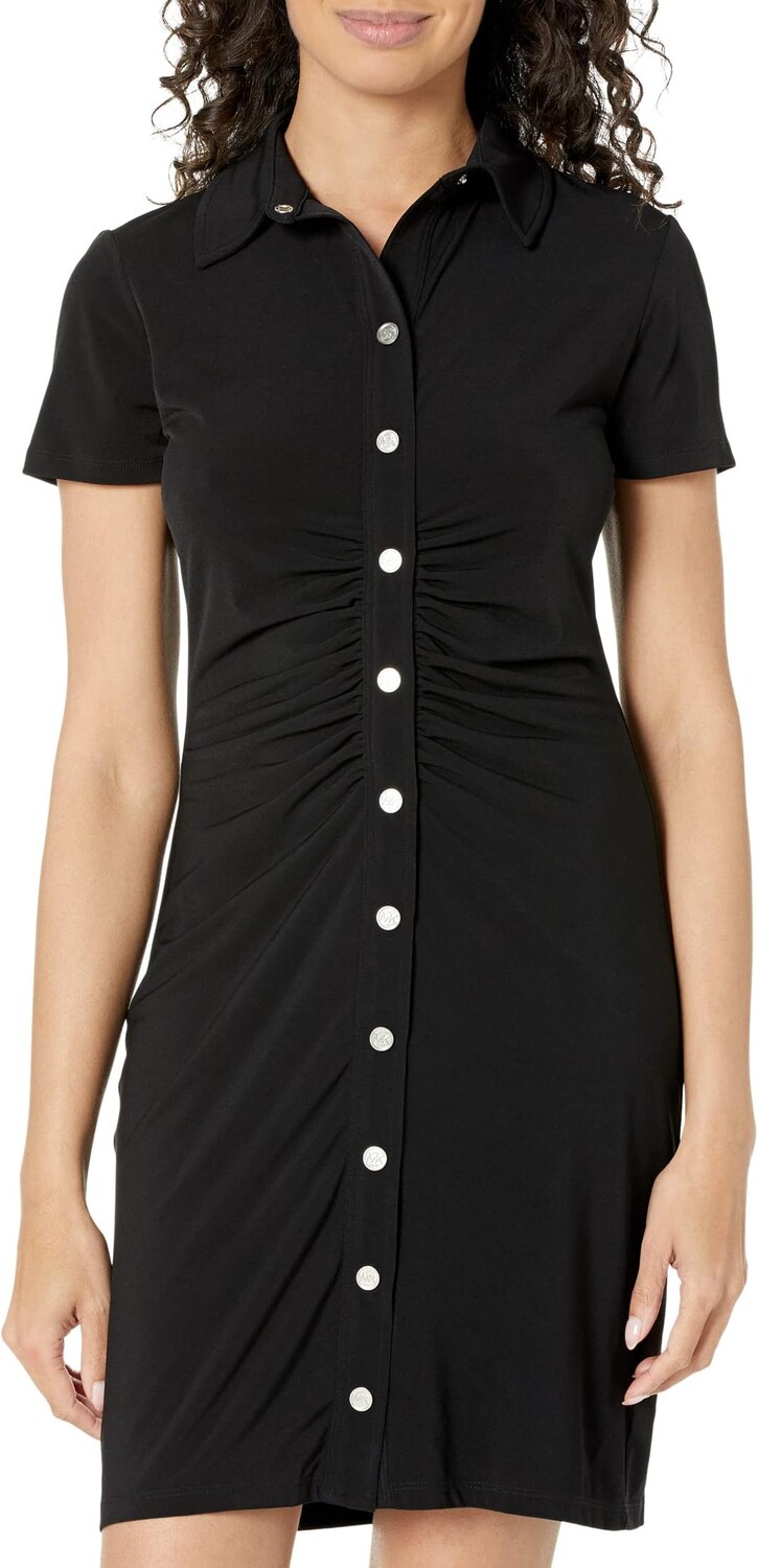 

Мини-платье с короткими рукавами и рюшами MICHAEL Michael Kors, черный