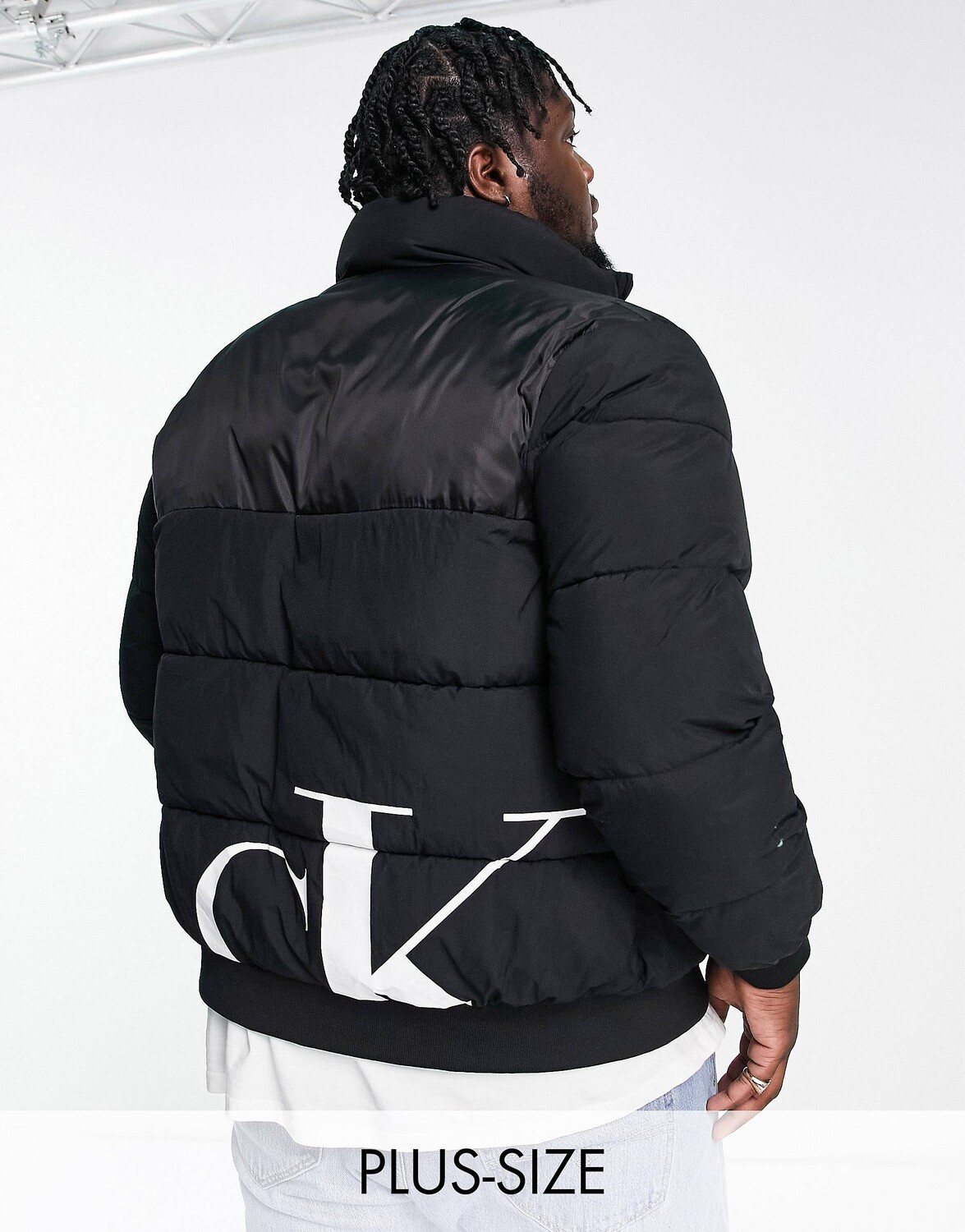 

Черная пуховая куртка с логотипом Calvin Klein Jeans Big & Tall, Черный