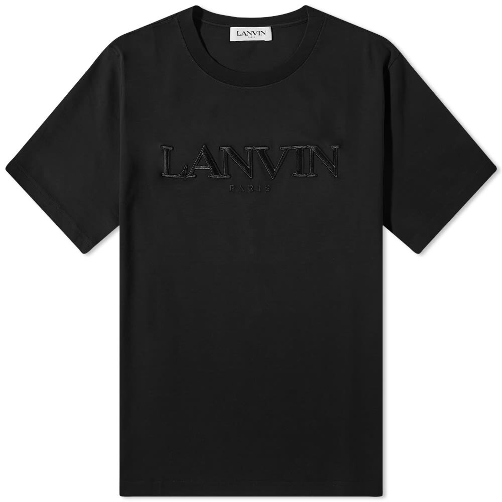 

Футболка Lanvin Tonal Embroidered Logo Tee, Черный