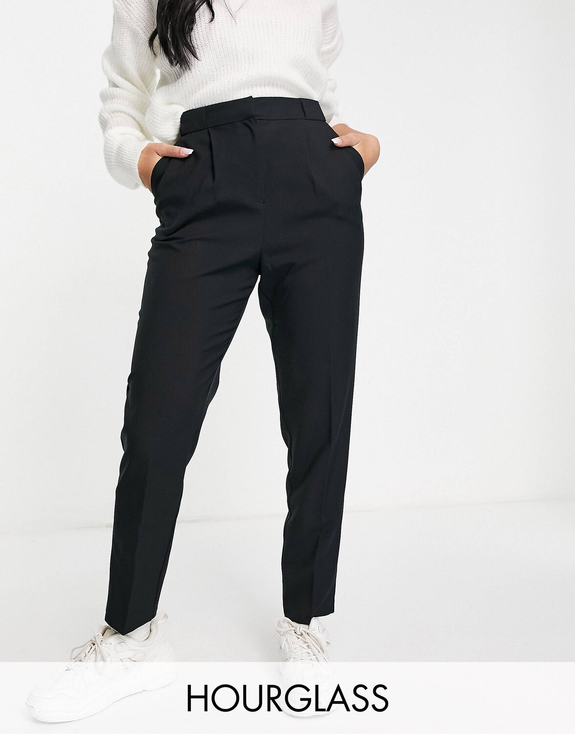 

Черные зауженные брюки строгого кроя ASOS DESIGN Hourglass, Черный