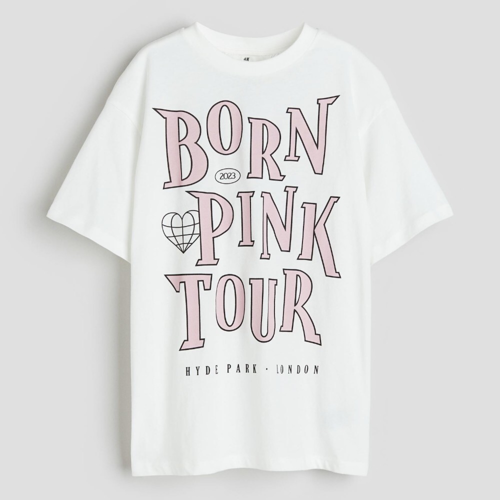 

Футболка H&M Kids Oversized Printed Blackpink, белый