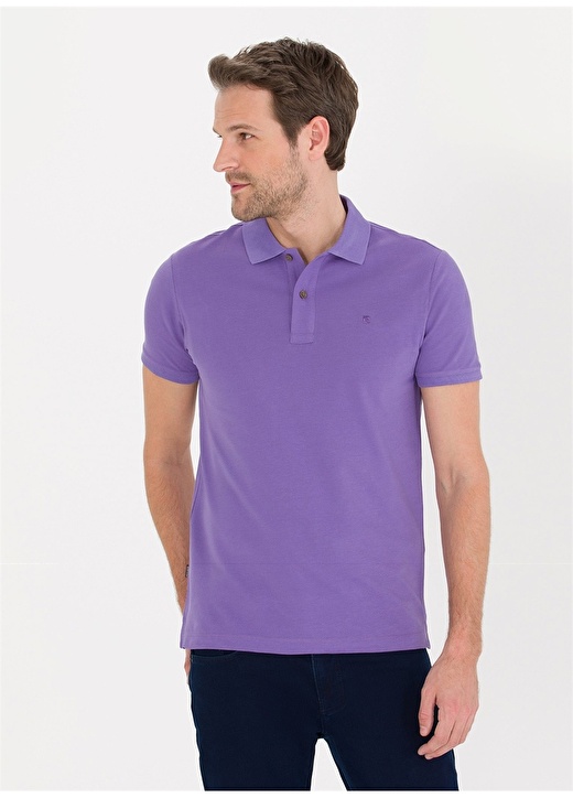 Однотонная мужская футболка-поло фиолетового цвета Pierre Cardin мужская летняя футболка темно фиолетового цвета размеры s 2xl