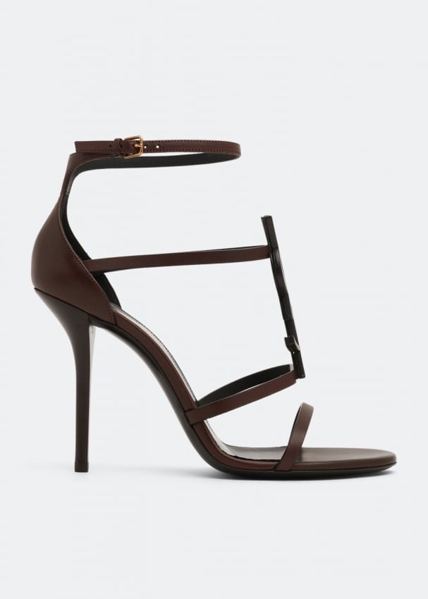 

Сандалии SAINT LAURENT Cassandra leather sandals, коричневый