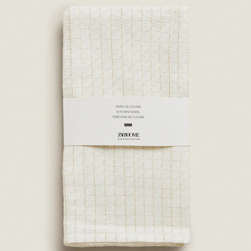 

Комплект полотенец Zara Home Sparkly Christmas Tea, 2 предмета, кремово-белый