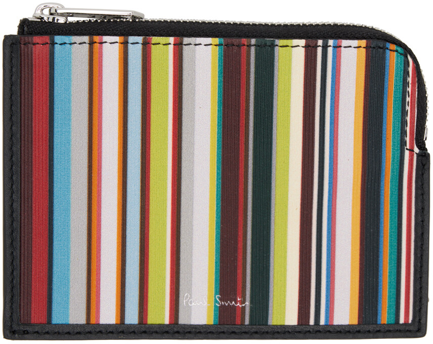 

Черная визитница с фирменной полосой Paul Smith