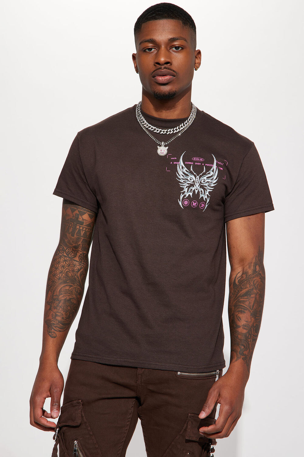 

Футболка Fashion Nova SPDN2172M, коричневый
