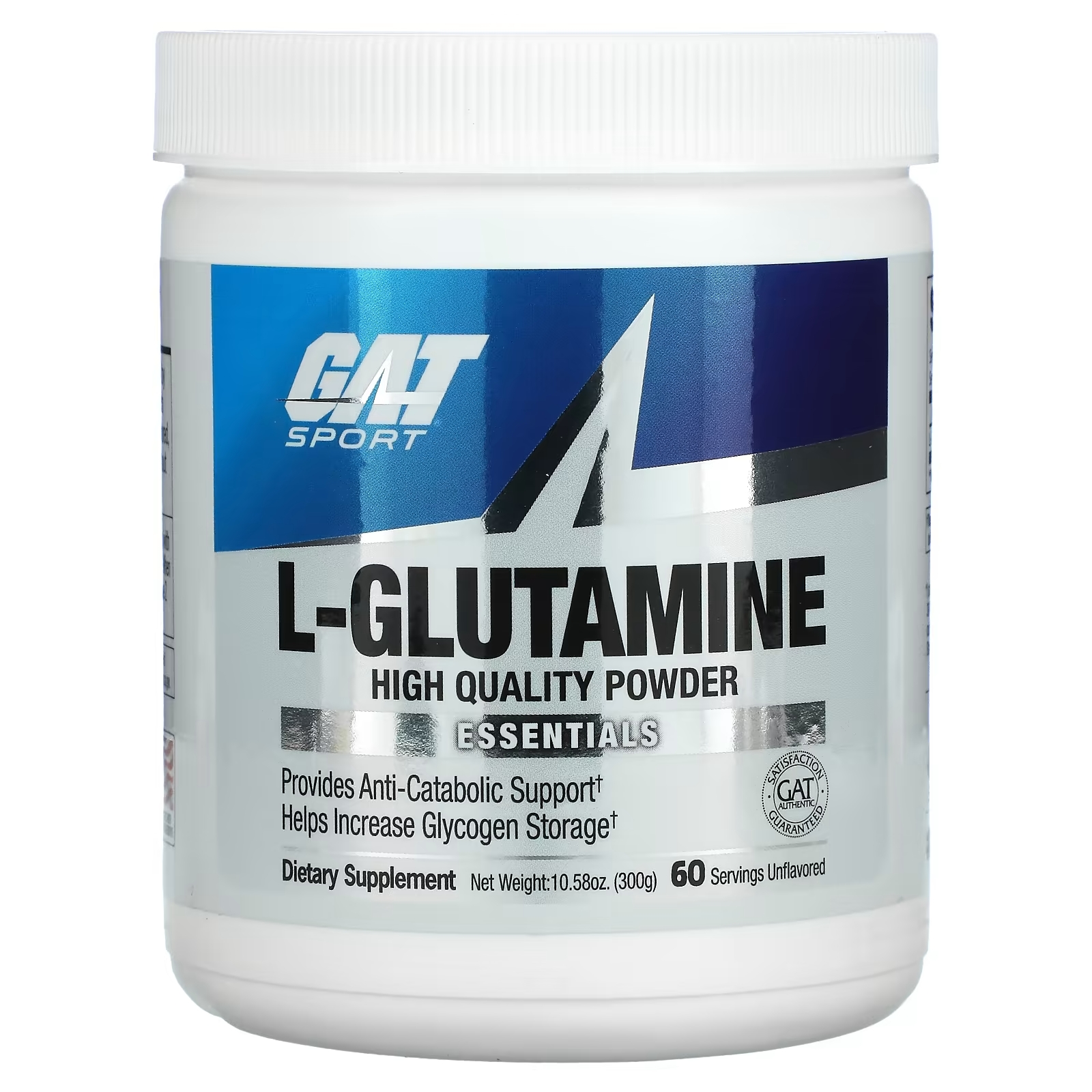 L-глютамин без Добавок GAT, 300 г gat l глютамин без добавок 300 г 10 58 унций