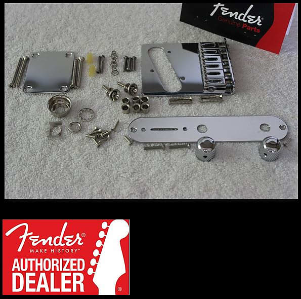 

Fender LEFTY Telecaster Chrome Body Hardware Set Modern Bridge Tele 005-8186-000 Fender/Gotoh Lefty 6-Saddle Telecaster Bridge Assembly (Chrome)