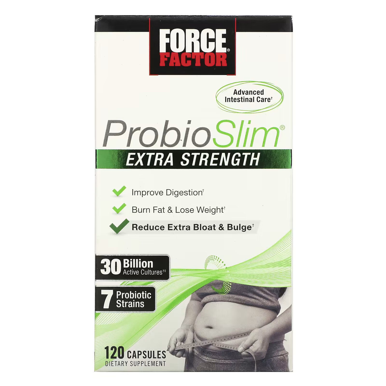 Force Factor, ProbioSlim, повышенной силы действия, 30 млрд КОЕ, 120 капсул force factor probioslim средство для поддержки пищеварения и коррекции веса 60 капсул