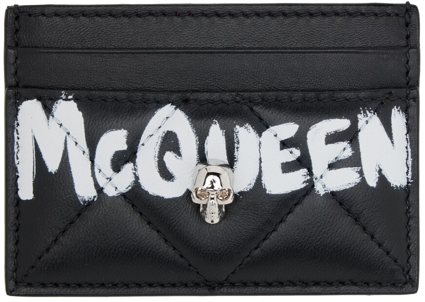 

Черно-белая визитница с граффити Alexander McQueen