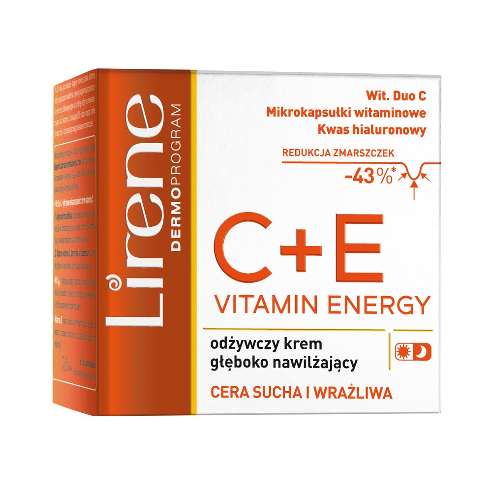 цена Lirene Vitamin Energy C+E питательный крем глубокого увлажнения 50мл
